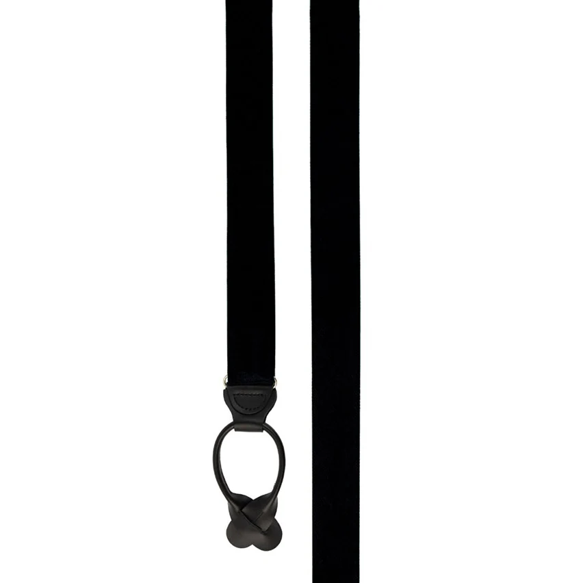 Grosgrain Solid Black Suspenders - Image 3