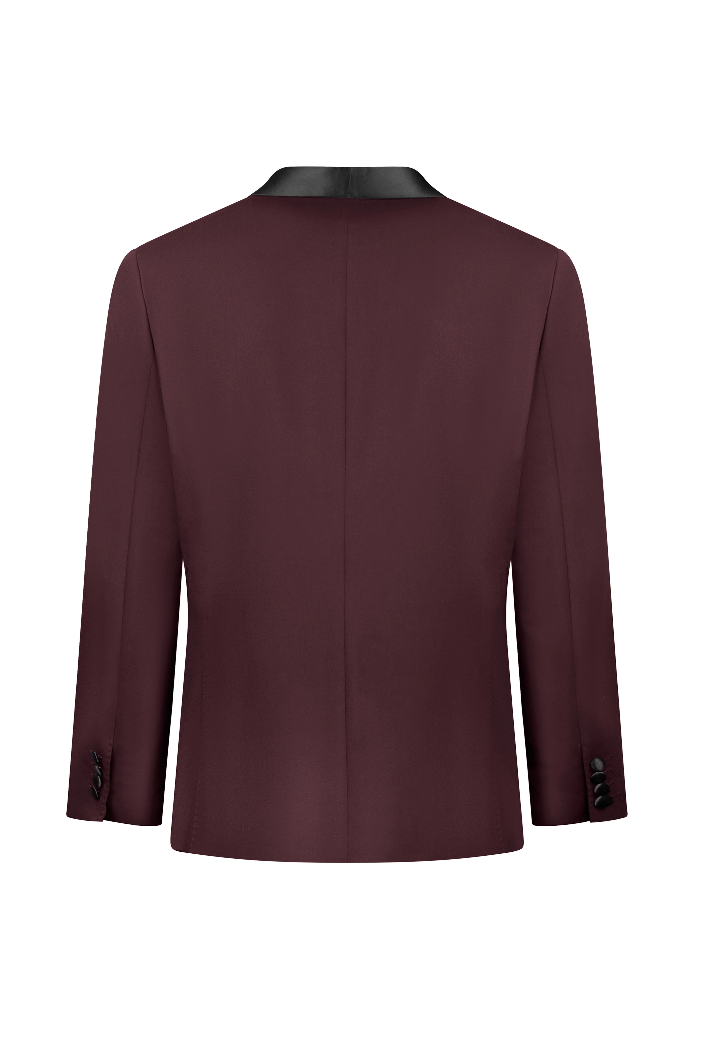 Men's Burgundy Swoop Lapel Tuxedo Jacket - Image 2