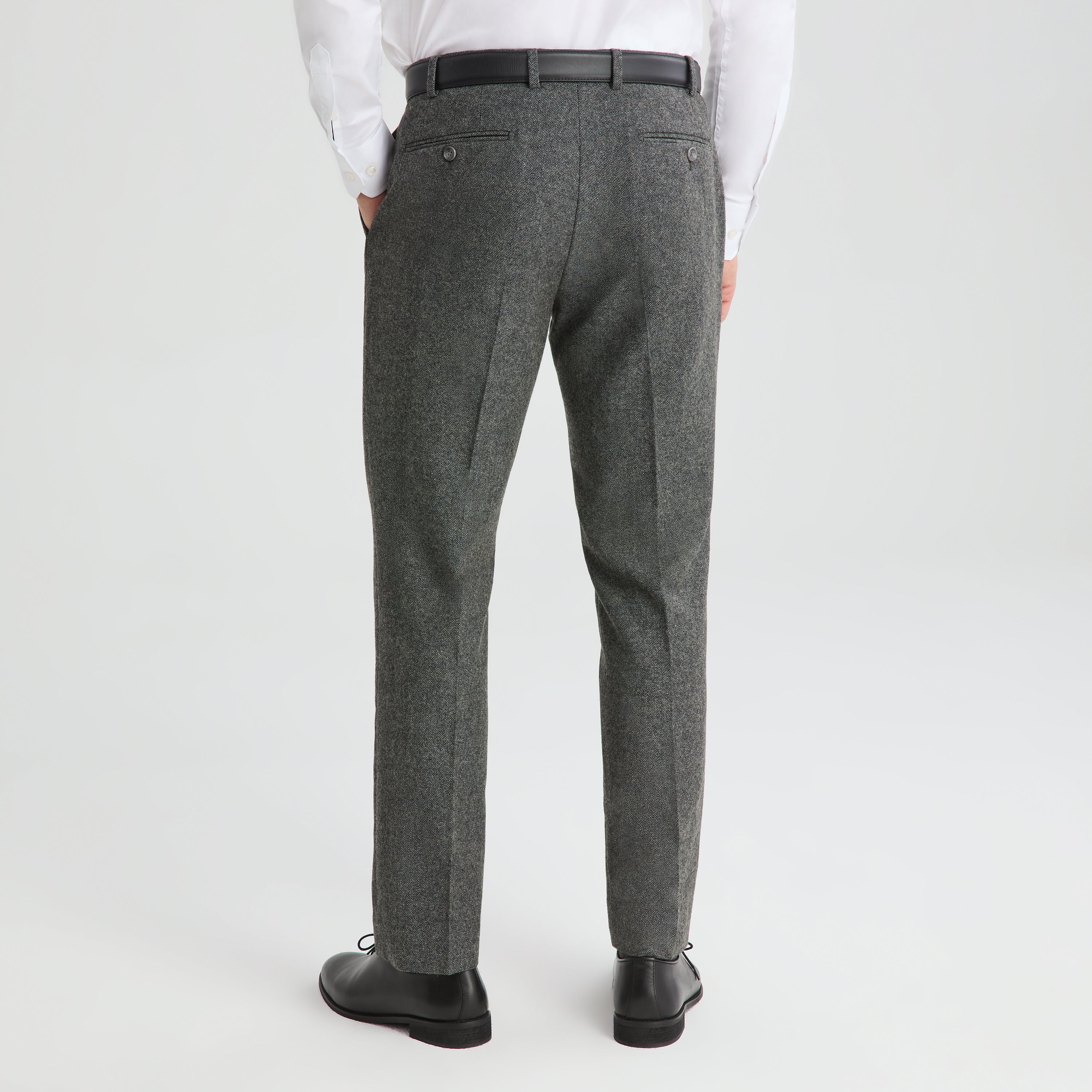 Men's Charcoal Gray Tweed Suit Pants - Image 2