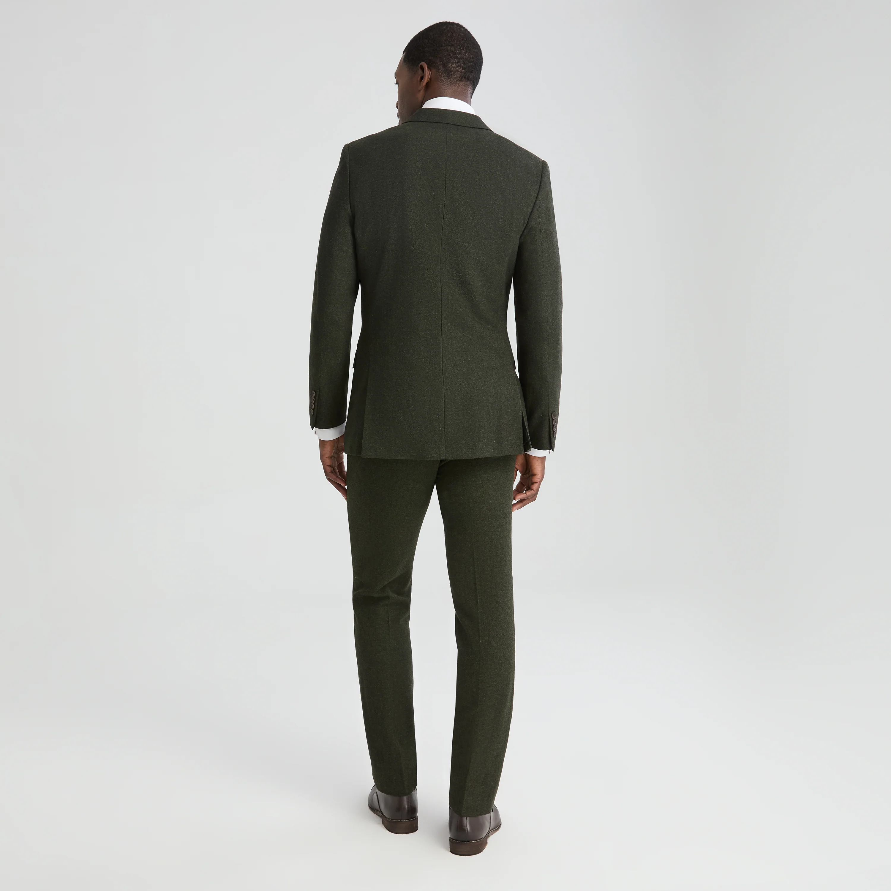 Men's Olive Green Tweed Suit Jacket - Image 5