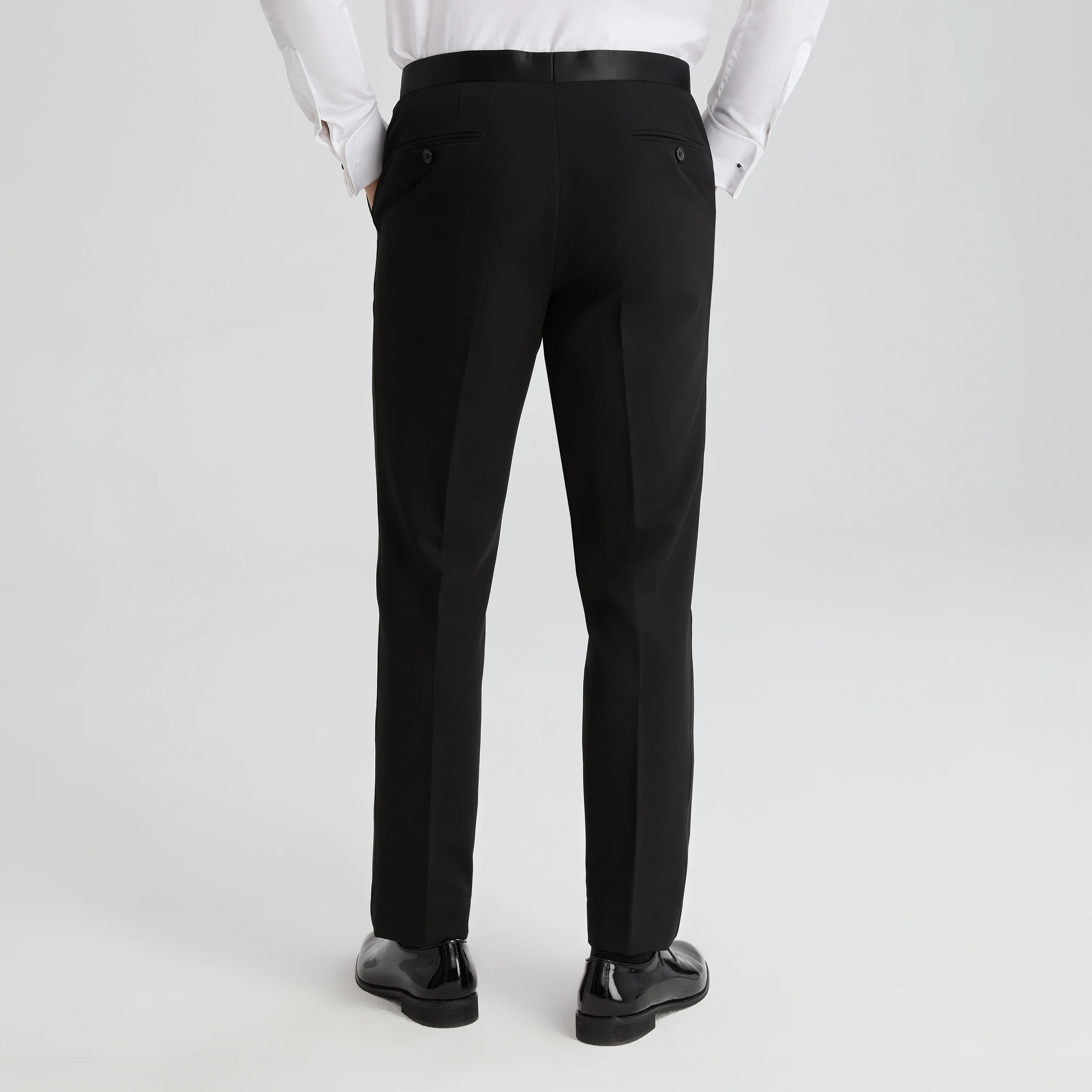 Men's Satin Side Stripe Black Tuxedo Pants - Image 3