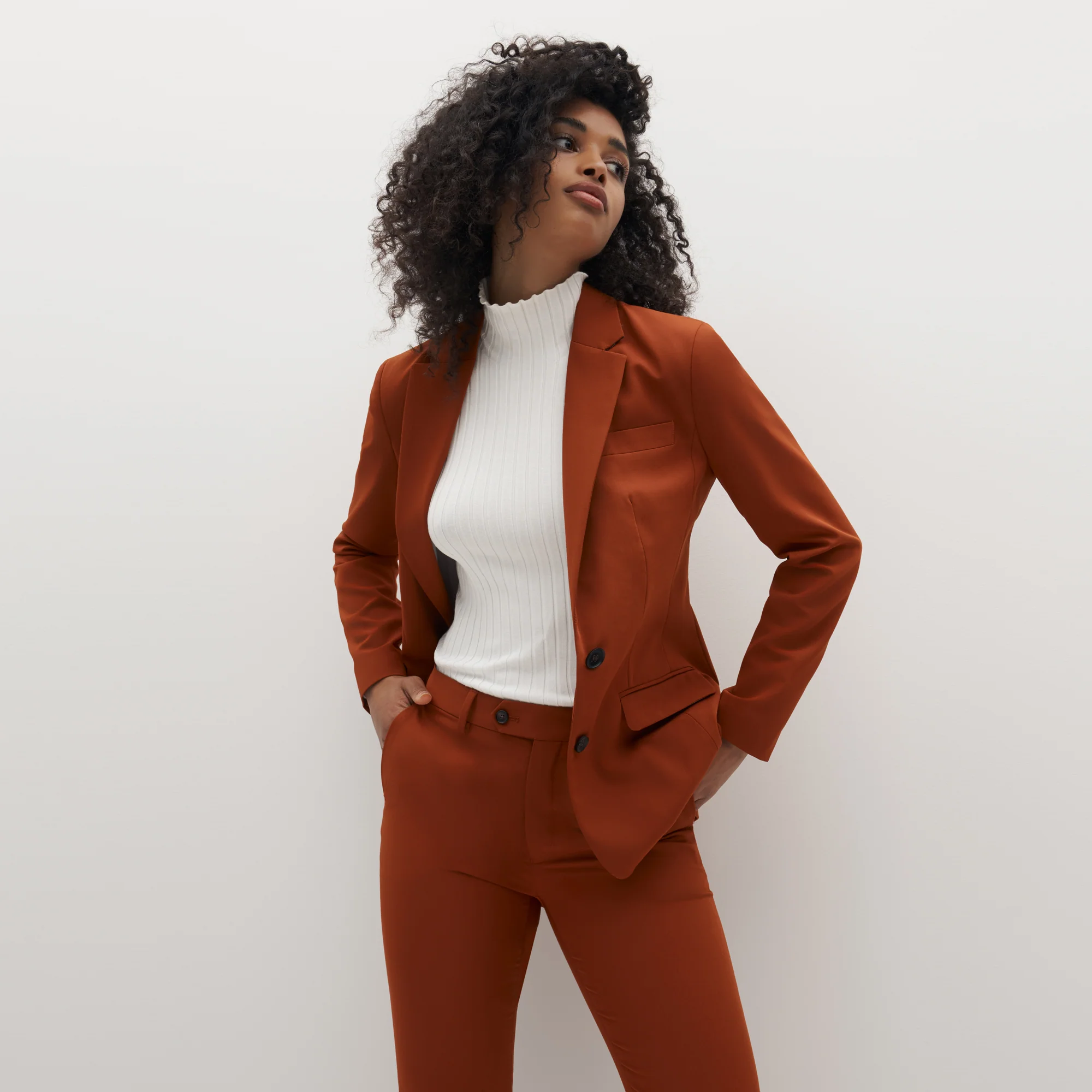 Women's Burnt Orange Suit Jacket