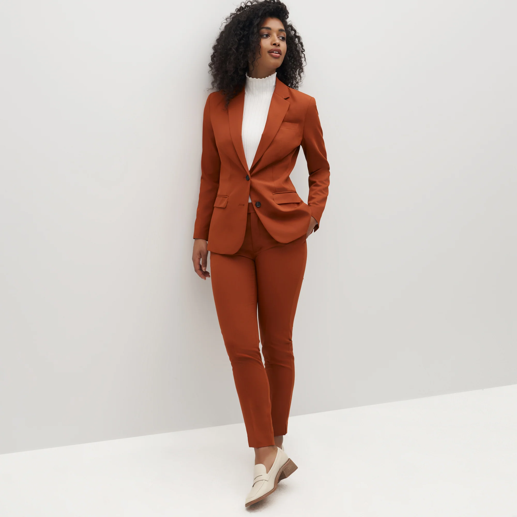 Women's Burnt Orange Suit Jacket - Image 2